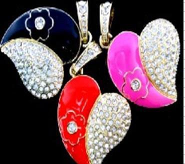 【工厂批发】USB3.0爱心形花儿U盘 珠宝U盘64G 定制 价格、厂家与图片详情